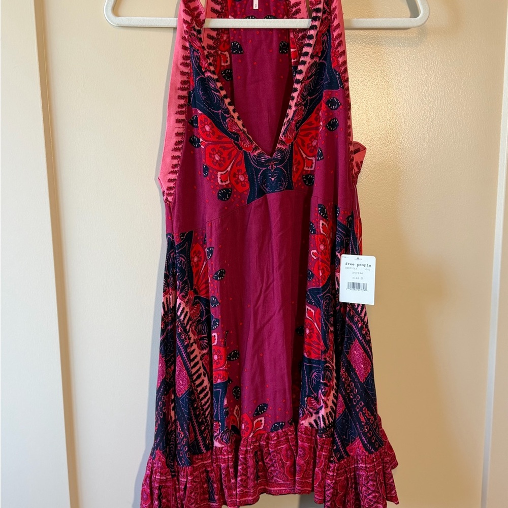 Free People Pink and Navy Patterned Fabric
